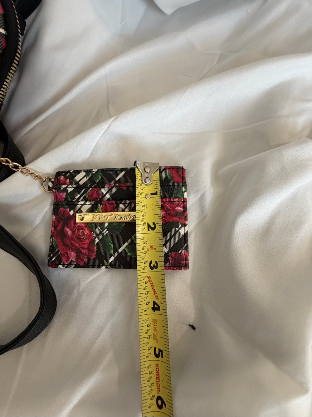 Betsey Johnson Black Plaid Floral Cat Mini Backpack - Picture 11 of 14